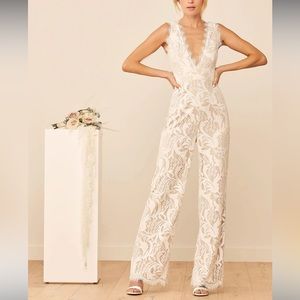Enamored With You White Lace Wide-Leg Jumpsuit
